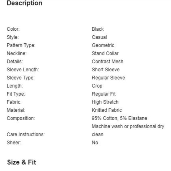 Black Star Mock Neck Crop Top - Picture 2 of 3